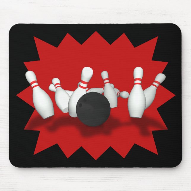 Bowlingkugel & Pins: 3D-Modell: Mauspad (Vorne)
