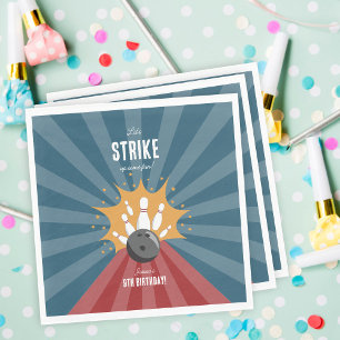 Bowlingkugel-Strike Up Some Fun Kindergeburtstag Serviette