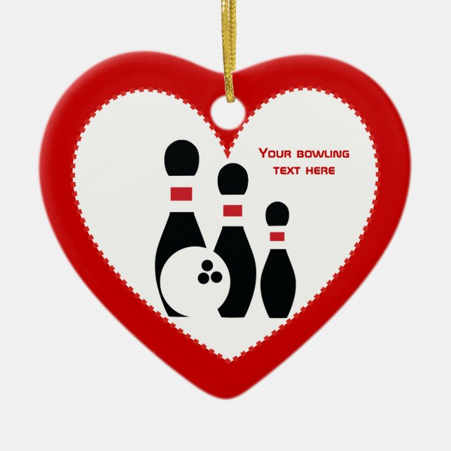 Bowlingkugel und Buttone in Schwarz Keramik Ornament (Vorne)