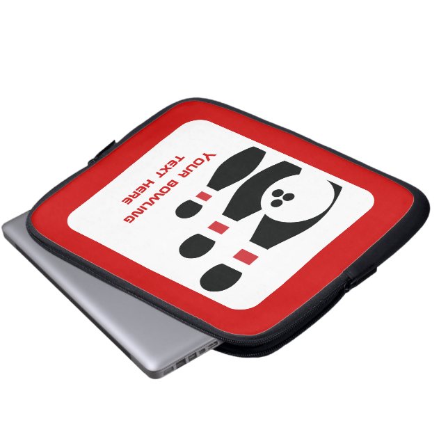 Bowlingkugel und Buttone in Schwarz Laptopschutzhülle (Vorne Knopf)