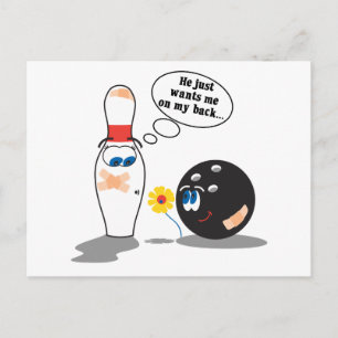 Bowlingkugel und Pin wollen mich nur auf meinem Rü Postkarte