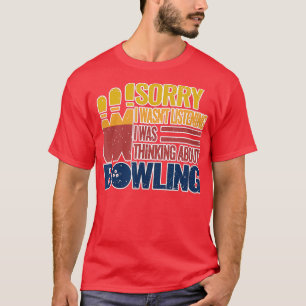 Bowlingkugeln Bowlingspieler rollen Bowl Retro Vin T-Shirt