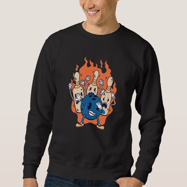 Bowlingkugeln Pins Sweatshirt (Vorderseite)