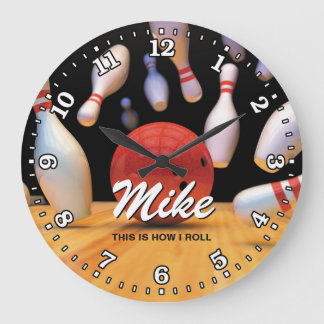 Bowlings-Ball-Button-Mann-Höhle Personalizable Uhr