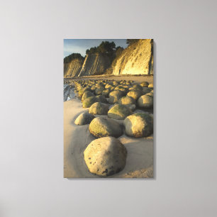 Bowlings-Ball-Strand auf Kaliforniens Mendocino Leinwanddruck