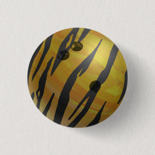 Bowlings-Ball-Tiger-Gelb Button