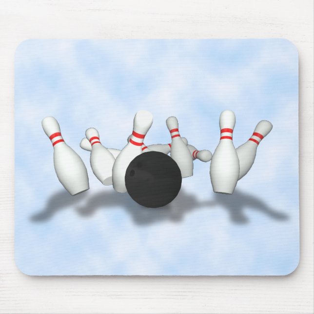 Bowlings-Ball u. Buttone: Modell 3D: Mousepad (Vorne)