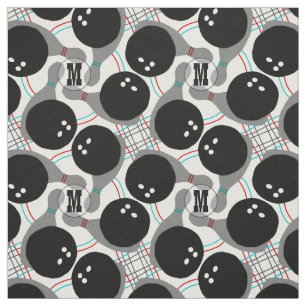 Bowlings-Ball und Button-Muster Personalizable Stoff