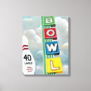 Bowlings-Gassen-Grafik Leinwanddruck