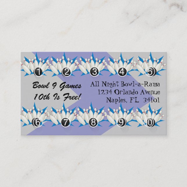 Bowlings-Gassen-Loyalität vergütet Treuekarte (Vorderseite)