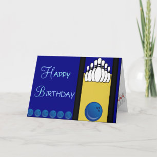 Bowlings-Geburtstag Karte