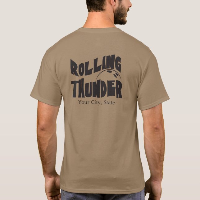 Bowlings-Team-Logo - Rollen-Donner T-Shirt (Rückseite)
