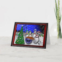 Bowlings-Weihnachten Feiertagskarte