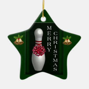 Bowlings-Weihnachten Keramikornament