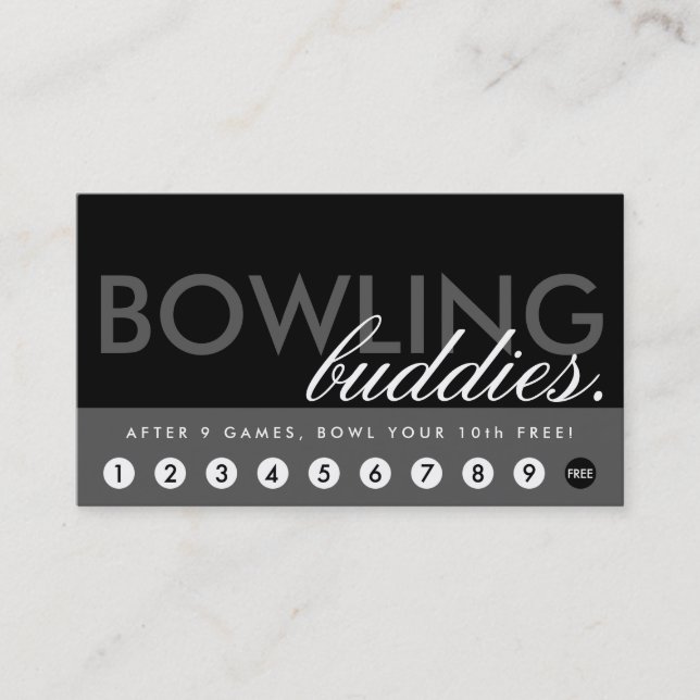 Bowlingsgasse vergütet Programm Treuekarte (Vorderseite)
