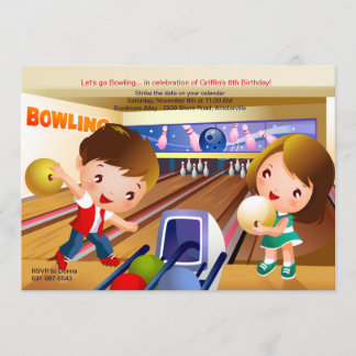 Bowlingtots-Geburtstags-Party Einladung