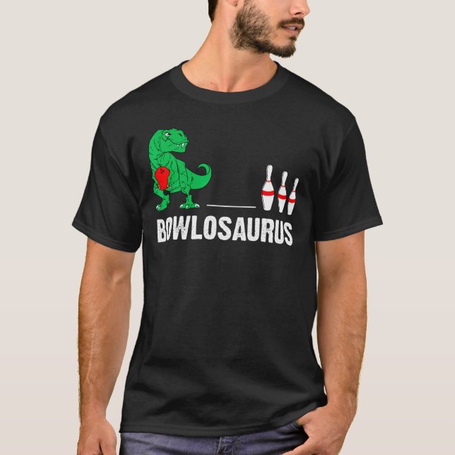 Bowlosaurus T Rex Dinosaur Bowling T-Shirt (Vorderseite)