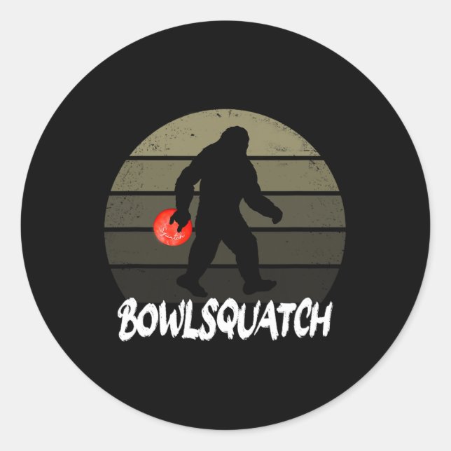 Bowlsquatch Bigfoot Bowling Ll Sasquatch Bowler Sq Runder Aufkleber (Vorderseite)