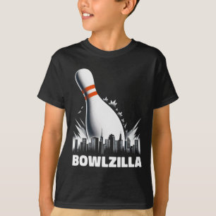 Bowlzilla zerstört Zehn Button Stadt Männer Kinder T-Shirt
