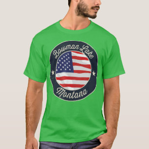 Bowman Lake - Patriotic Montana Souvenir T - Shirt