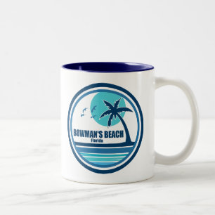 Bowman's Beach Florida Palm Tree Birds Zweifarbige Tasse