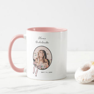 Bows & Babes Bachelorette Pink Girly Custom Foto Tasse