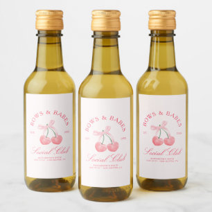 Bows & Babes Coquette Kirschen Junggesellinnenabsc Weinetikett