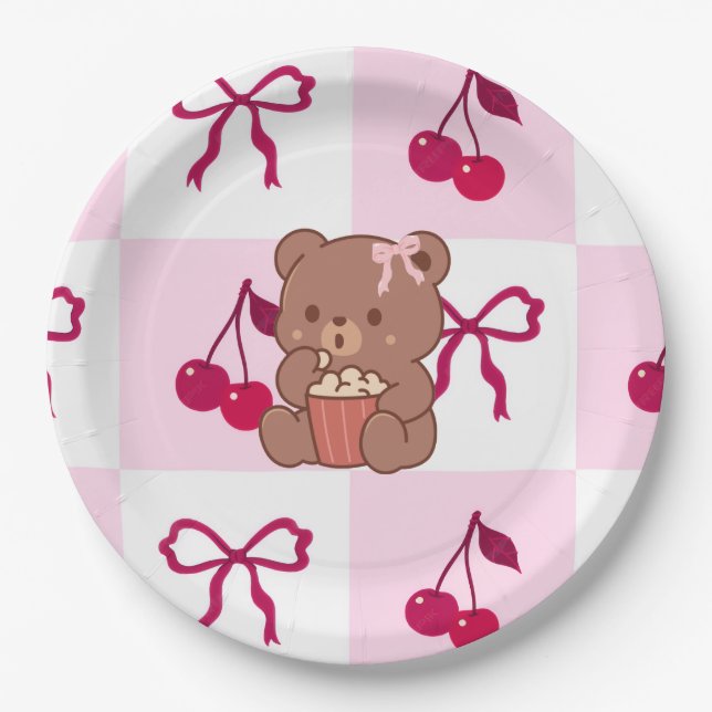 Bows & Bears Papierplatten Pappteller (Vorderseite)