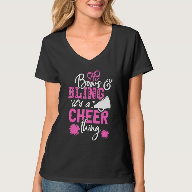 Bows & Bling It's A Cheer Thing Cheerleading Cheer T-Shirt (Vorderseite)