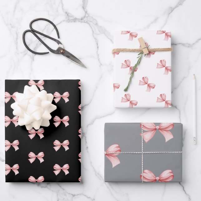 Bows Bows Geschenkpapier Set (Vorderseite)