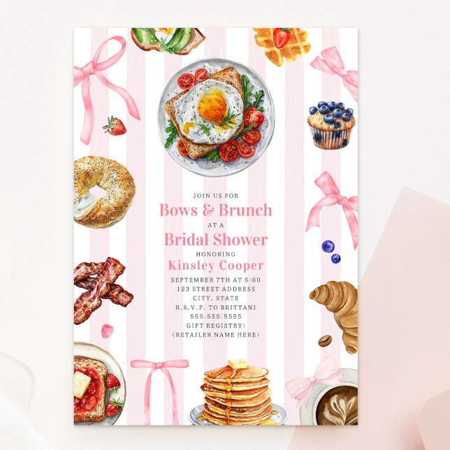 Bows + Brunch-Brautparty Einladung (Von Creator hochgeladen)