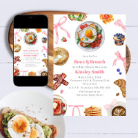 Bows + Brunch Girl Pink Baby Dusche Frühstück