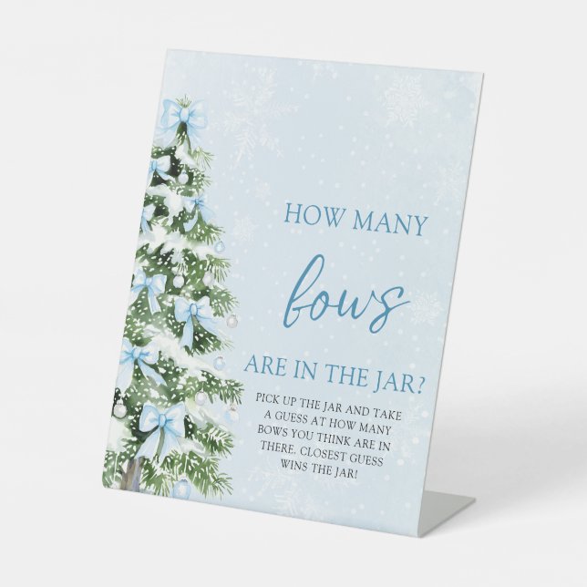 Bows Christmas Guess How Many Bows Baby Shower  Sockelschild (Vorderseite)