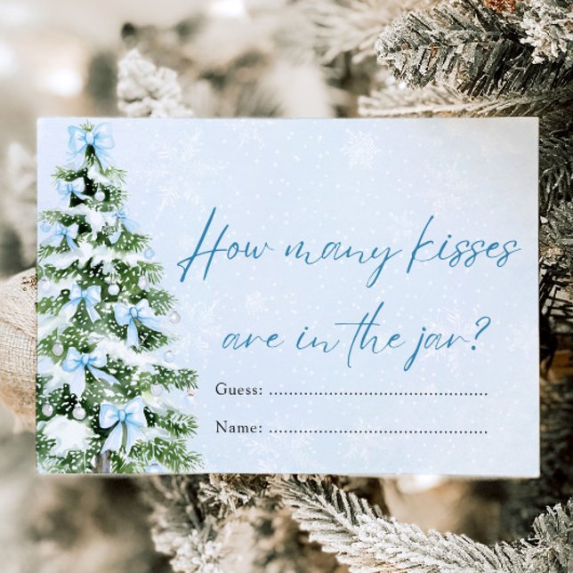 Bows Christmas How Many Kisses Baby Shower Game Einladung (Bows Christmas How Many Kisses Baby Shower Game)