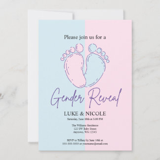 Bows Gender Reveal Party Baby Shower Einladung