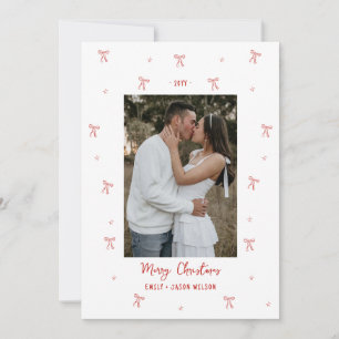 Bows Hochzeit Verlobung Holiday Foto Feiertagskarte