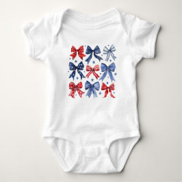 Bows mit rotem weißem und blauem Coquette Baby Strampler