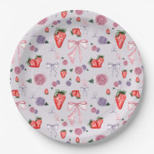 Bows, Rose und Erdbeeren Coquette-Muster