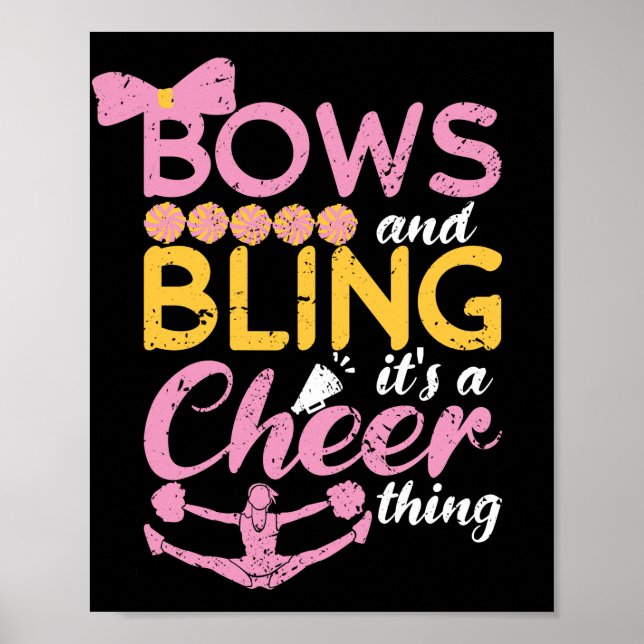 Bows und Blasen sie ein fröhliches Tanz Cheerleade Poster (Vorne)