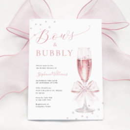 Bows und Bubbly Pink Bridal Dusche Einladung