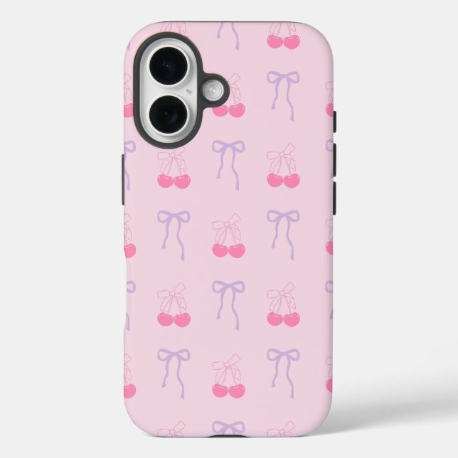 Bows und Cherries ästhetische iPhone Case für sie (Rückseite)