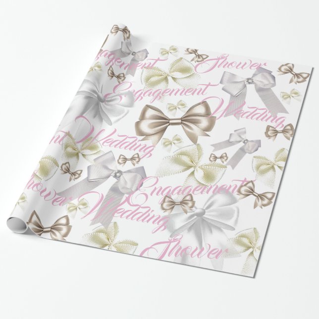 Bows und mehr Bows Hochzeitszettel Geschenkpapier (Ungerollt)