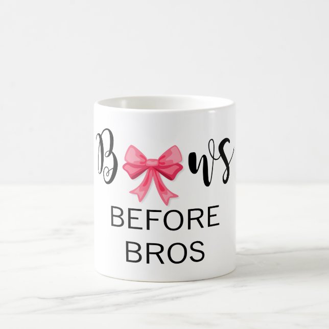 Bows vor Bros Pink Bow Black Letting Tasse (Mittel)
