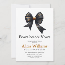 Bows vor Vows Gold Black Bow Brautparty Einladung