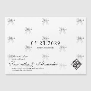 Bows & Wedings Vows Preppy Coquette Save the Date Magneteinladung