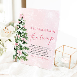 Bows Weihnachtsbaum eine Nachricht aus dem Bump-Ze Sockelschild