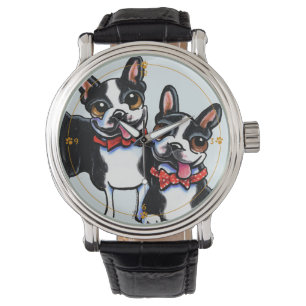 Bowtie Boston Terrier kundenspezifisch Armbanduhr