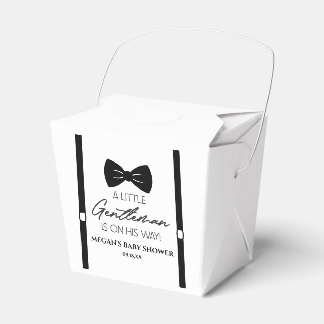 Bowtie Suspenders eine kleine Gentleman Babydusche Geschenkschachtel (Vorderseite)