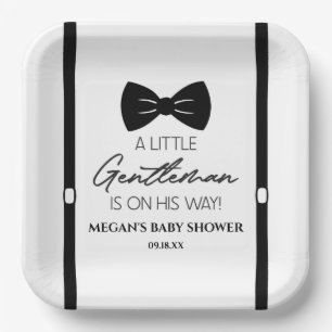 Bowtie Suspenders eine kleine Gentleman Babydusche Pappteller