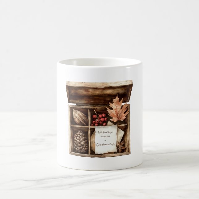 Box Berries Leaves Pinecones Treasures Kaffeetasse (Mittel)